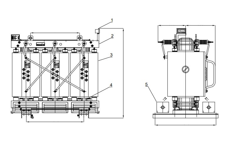 Bản vẽ máy biến áp khô EMC