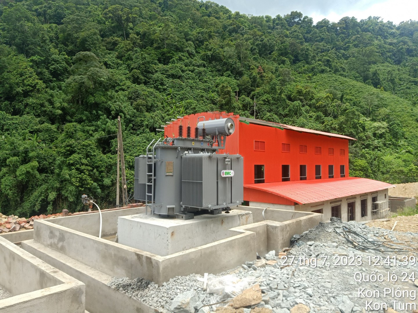 4000kVA oil transformer installed at Kontum . Hydropower Plant