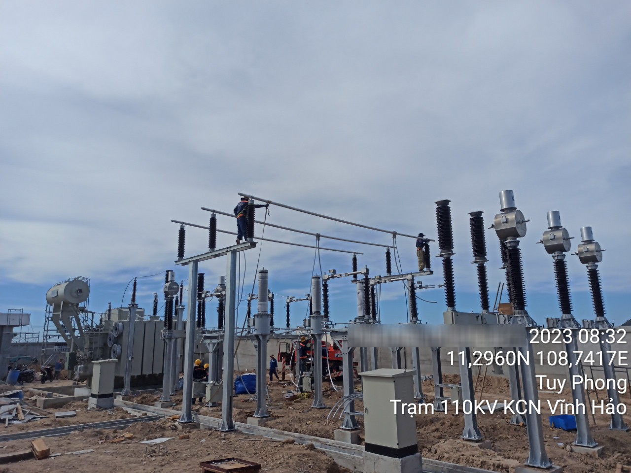 Thi Cong Tram Bien Ap 110kv Vinh Hao